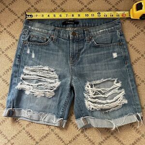 J. Brand Euphoria distressed deim shorts 25